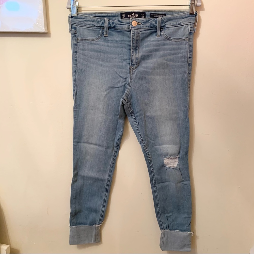 High rise Jean Legging Crop